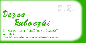 dezso ruboczki business card